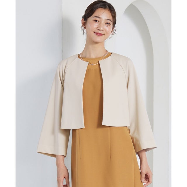 【洗える】セレモニークロップド ジャケット （ベージュ）
