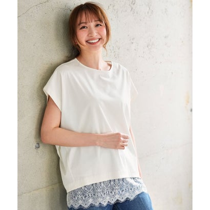 ANY SIS 【シルクタッチさら魅せTシャツ】後ろコクーン プルオーバー （アイボリー）｜詳細画像