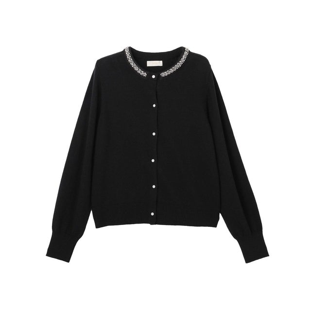ジュエルカシミヤミックスニット カーディガン （オニキス（ブラック））