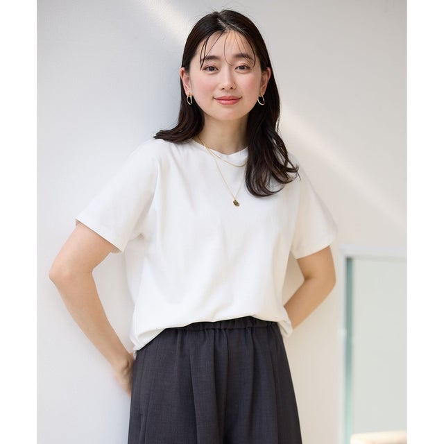 【6色展開/洗濯機可/UVケア/接触冷感】プレミアムベーシック半袖Tシャツ （オフ）
