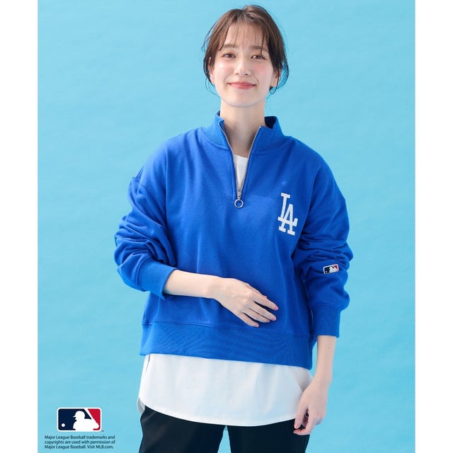 【洗濯機可/UVケア】MLB/メジャーリーグベースボール ジップスウェット （ブルー）