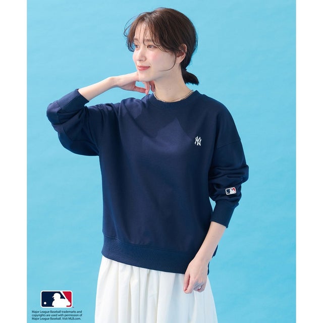 【洗濯機可/UVケア】MLB/メジャーリーグベースボール クルーネックスウェット （ネイビー）