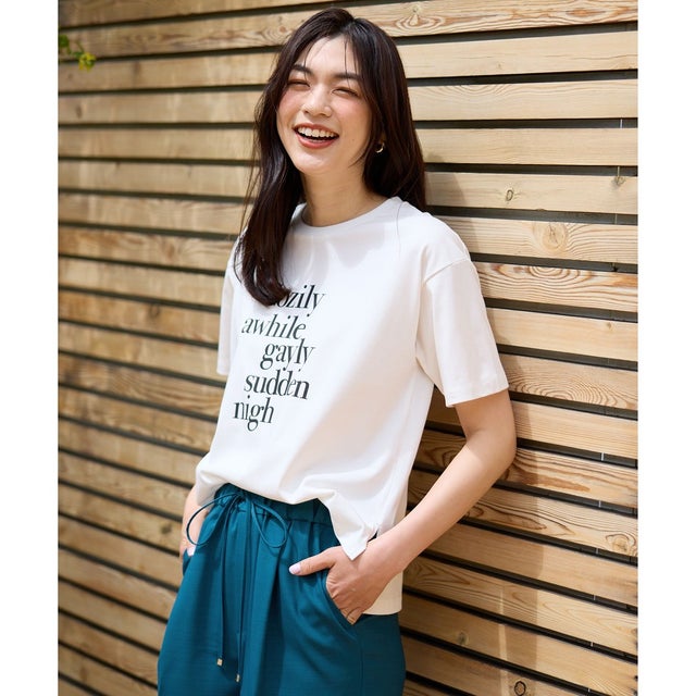 【洗濯機可/UVケア/接触冷感】半袖ロゴTシャツ （オフ[ロゴプリント]）