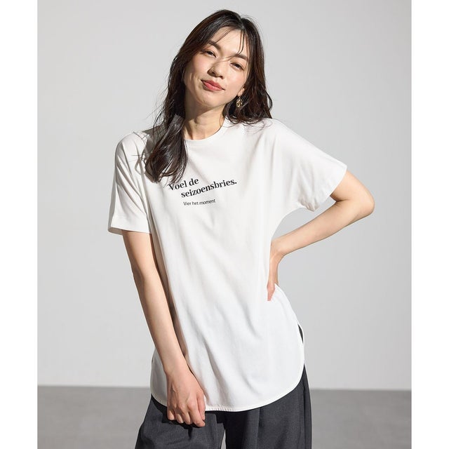 【洗濯機可/接触冷感/UVケア】エニィファンクションドルマンスリーブTシャツ （オフ(ロゴ)）