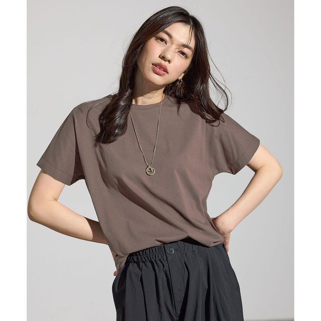 【洗濯機可/接触冷感/UVケア】エニィファンクションドルマンスリーブTシャツ （ブラウン）