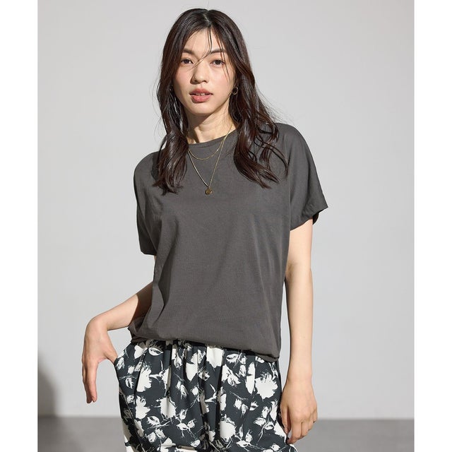 【洗濯機可/接触冷感/UVケア】エニィファンクションドルマンスリーブTシャツ （チャコール）