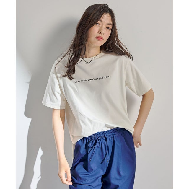 【洗濯機可/接触冷感/UVケア】オーガビッツロゴテールTシャツ （エクリュ）