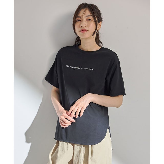 【洗濯機可/接触冷感/UVケア】オーガビッツロゴテールTシャツ （ブラック）