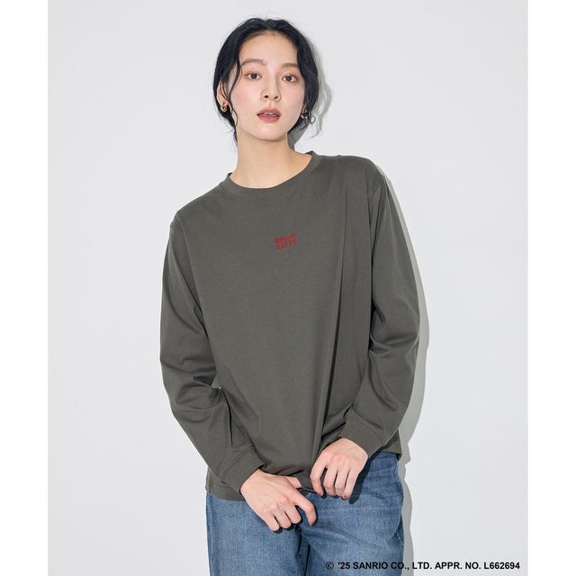 【ハローキティ×ANY】ロゴTシャツ （チャコールロゴ）