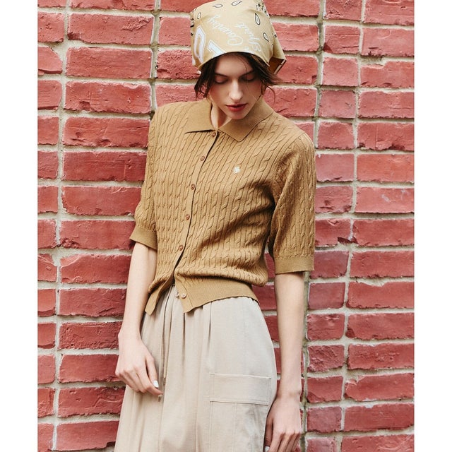 【POLO BCS別注】ケーブルニットポロ （ベージュ）