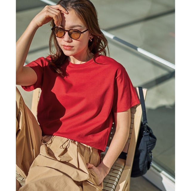プレミアムコットンベーシックTシャツ （レッド（一部店舗限定色））