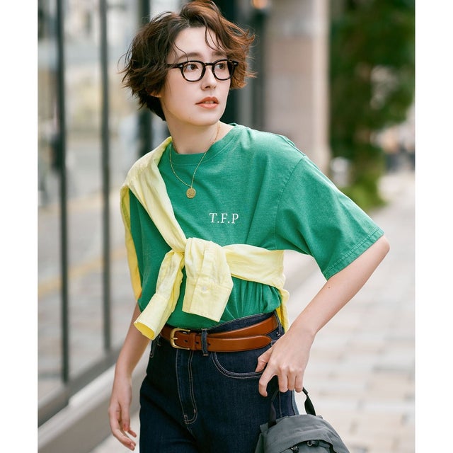 ピグメントアソートロゴTシャツ （グリーン）