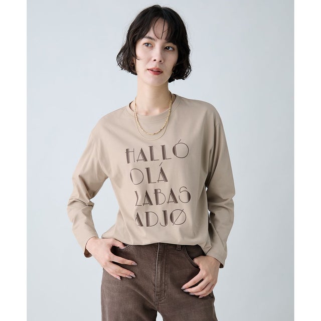 ロングスリーブロゴTシャツ （ベージュ）