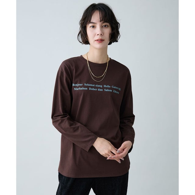 ロングスリーブロゴTシャツ （ブラウン）
