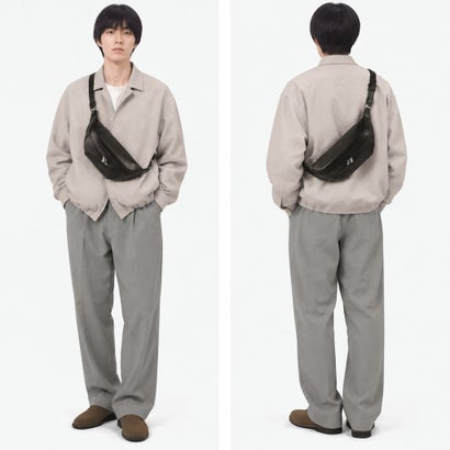 正規取扱店 ボディバッグ メンズ レディース ブランド レザー 牛革 肩かけ 斜めがけ コンパクト かっこいい 総レザー 収納力 アクティブ 上品 Reality Leather 28-07000 （ブラック）｜詳細画像