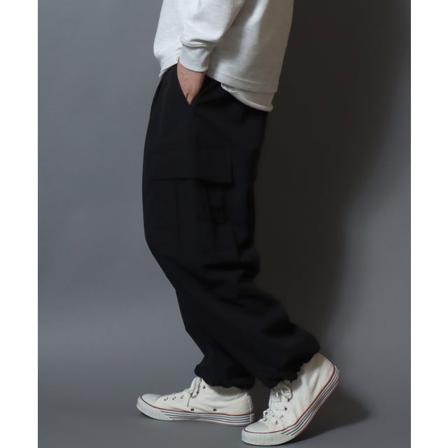 /撥水 ストレッチ UVカット バルーンカーゴパンツ ワイドパンツ ミリタリー メンズ ボトムス イージーパンツ