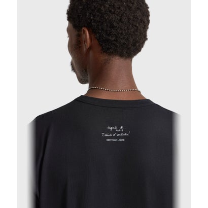 アニエスベーオム agne's b. HOMME メンズ プリント オーガニックコットン 半袖 アーティストTシャツ ”Bertrand Loube” （ブラック）｜詳細画像