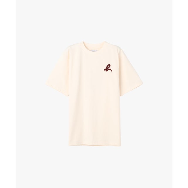 メンズ ”b.”刺繍 半袖 Tシャツ （ホワイト）
