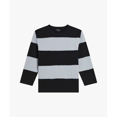 アニエスベーオム agne's b. HOMME メンズ 太ボーダー コットン 長袖 Tシャツ ”Chris” （グレー系その他）｜詳細画像