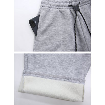 ボトムス レディース 裏ボアスウェットバレルパンツ あったか 裏ボア 暖かい 防寒 寒さ対策 冷え性対策 冬服 ウエストゴム ロング丈 ポケット付き 秋 冬 チャコール 杢グレー オートミール M L （オートミール）｜詳細画像