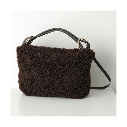 andrea cardone ショルダーバッグ Teddy bag 4 ボア （testa-di-moro/ブラウン）｜詳細画像