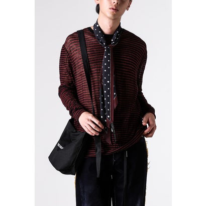 AD MEDIUM SHOULDER BAG WITH ADJUSTABLE STRAP TEENAGE APOCALYPSE PRINT（Black）｜詳細画像
