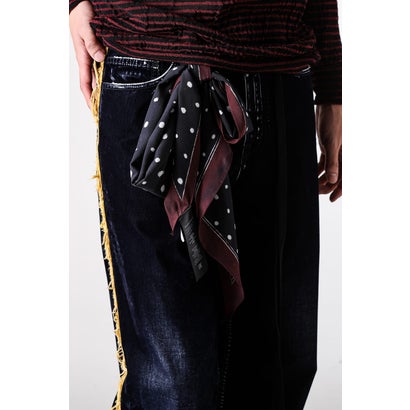EZO FOULARD WITH LIQUID POIS PRINT（Black/Red）｜詳細画像