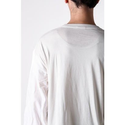 ALREK RELAX FIT BOXY T-SHIRT WITH COTTON SHIRT SLEEVES AND LACE RUFFLES（Ivory）｜詳細画像