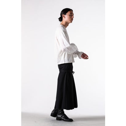 ALREK RELAX FIT BOXY T-SHIRT WITH COTTON SHIRT SLEEVES AND LACE RUFFLES（Ivory）｜詳細画像