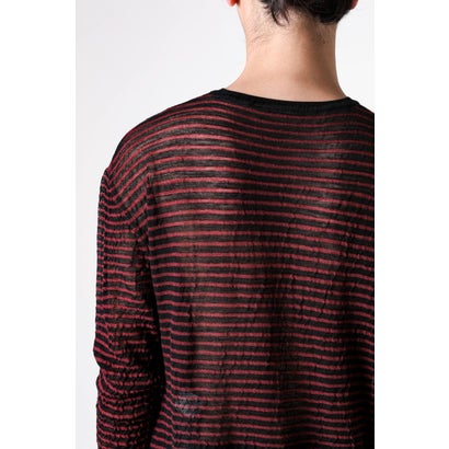 RACIN CREW NECK LIGHT SWEATER（Black/Red）｜詳細画像