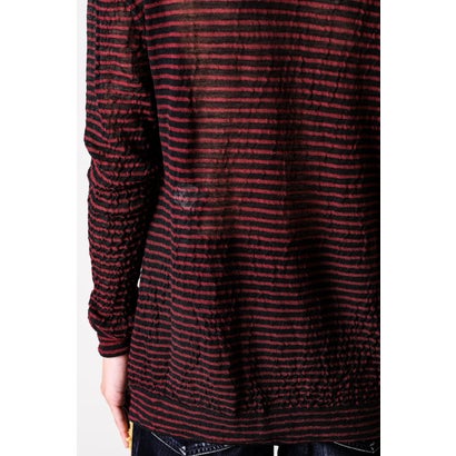 RACIN CREW NECK LIGHT SWEATER（Black/Red）｜詳細画像