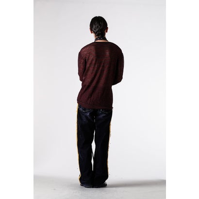RACIN CREW NECK LIGHT SWEATER（Black/Red）｜詳細画像
