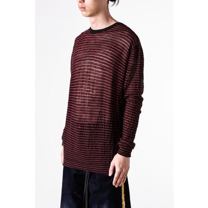 RACIN CREW NECK LIGHT SWEATER（Black/Red）｜詳細画像