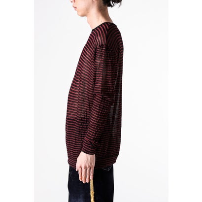 RACIN CREW NECK LIGHT SWEATER（Black/Red）｜詳細画像