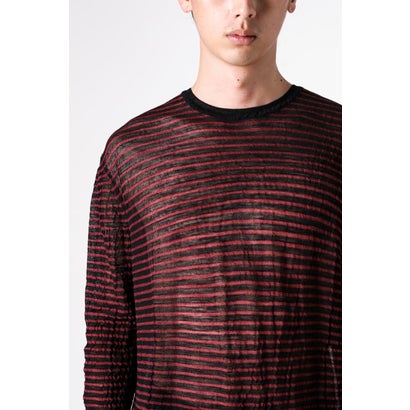 RACIN CREW NECK LIGHT SWEATER（Black/Red）｜詳細画像