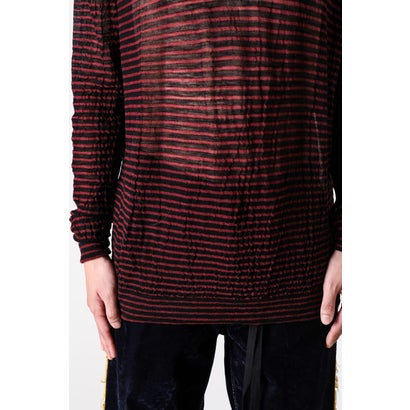 RACIN CREW NECK LIGHT SWEATER（Black/Red）｜詳細画像