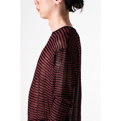 RACIN CREW NECK LIGHT SWEATER（Black/Red）｜詳細画像