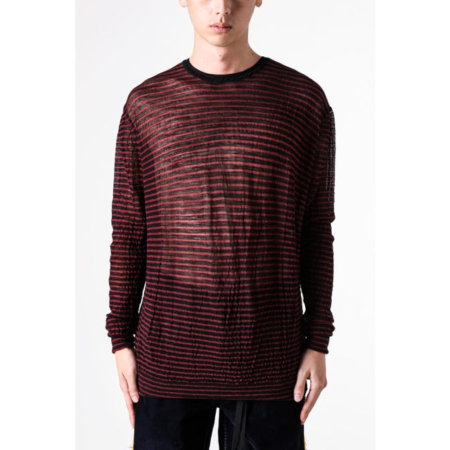 RACIN CREW NECK LIGHT SWEATER（Black/Red）