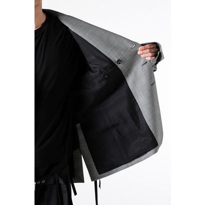 WALDUS PICK LAPEL DOUBLE BREASTED TAILORED JACKET（Black/White）｜詳細画像