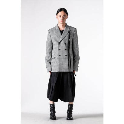 WALDUS PICK LAPEL DOUBLE BREASTED TAILORED JACKET（Black/White）｜詳細画像