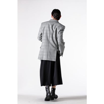 WALDUS PICK LAPEL DOUBLE BREASTED TAILORED JACKET（Black/White）｜詳細画像