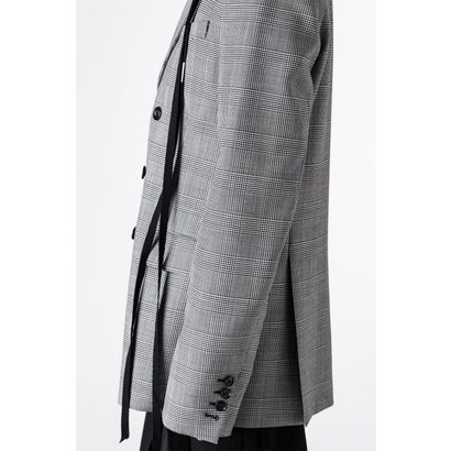 WALDUS PICK LAPEL DOUBLE BREASTED TAILORED JACKET（Black/White）｜詳細画像