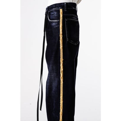 HANNO 5-POCKETS STRAIGHT LEG LOOSE TROUSERS WITH SIDE BANDS（Navy）｜詳細画像