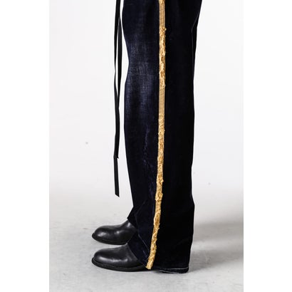 HANNO 5-POCKETS STRAIGHT LEG LOOSE TROUSERS WITH SIDE BANDS（Navy）｜詳細画像