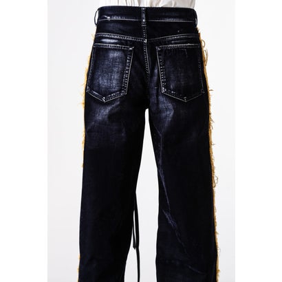 HANNO 5-POCKETS STRAIGHT LEG LOOSE TROUSERS WITH SIDE BANDS（Navy）｜詳細画像