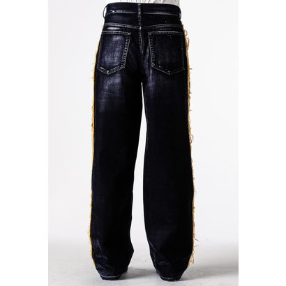 HANNO 5-POCKETS STRAIGHT LEG LOOSE TROUSERS WITH SIDE BANDS（Navy）｜詳細画像