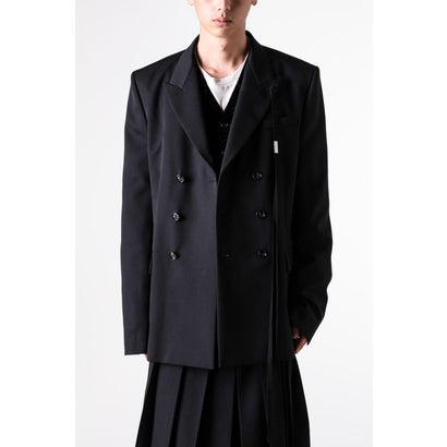 WALDUS PICK LAPEL DOUBLE BREASTED TAILORED JACKET（Black）｜詳細画像