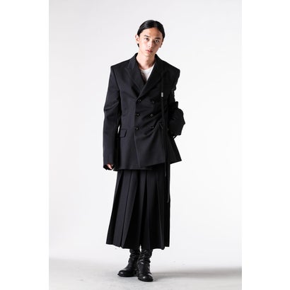 WALDUS PICK LAPEL DOUBLE BREASTED TAILORED JACKET（Black）｜詳細画像