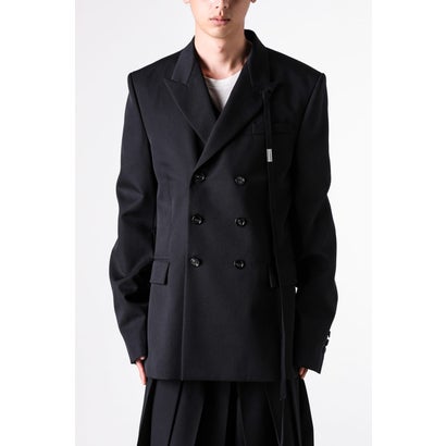 WALDUS PICK LAPEL DOUBLE BREASTED TAILORED JACKET（Black）｜詳細画像