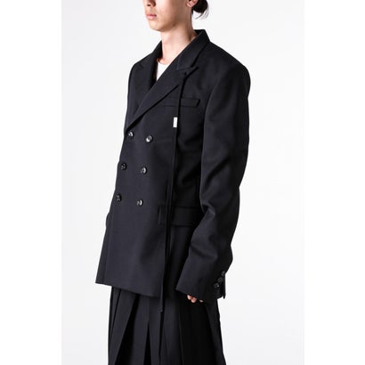 WALDUS PICK LAPEL DOUBLE BREASTED TAILORED JACKET（Black）｜詳細画像